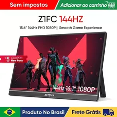 [No Brasil] Monitor portátil ARZOPA 16.1 ''144hz 1080P 100% sRGB