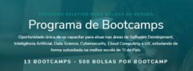 Bolsas para Bootcamps em áreas de TI e UX