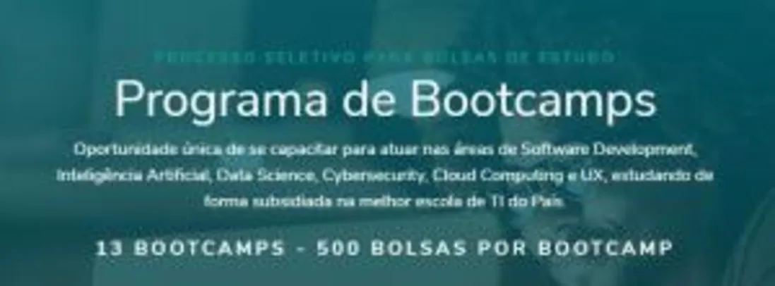 Bolsas para Bootcamps em áreas de TI e UX