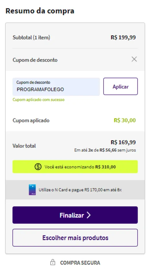 Imagem na descrição da promoção