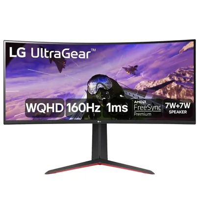 Foto do produto Monitor Gamer Ultragear LG 34 Curvo WQHD Ultrawide 160Hz 1ms