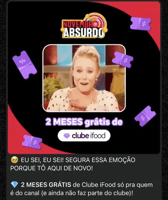 iFood - 2 meses grátis (para não cadastrados)