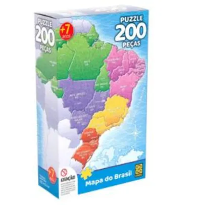 Quebra-Cabeça Grow Mapa do Brasil - 200 Peças