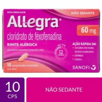 Allegra 60mg Com 10 Comprimidos | R$20
