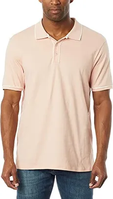 Camisa Básica Polo Manga Curta Masculina Em Malha Rosa XXG