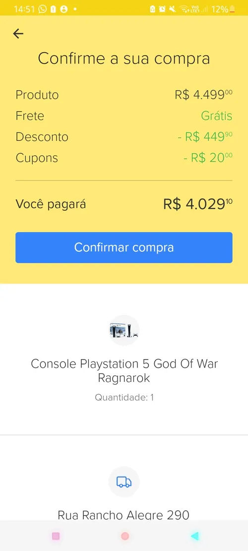 Imagem na descrição da promoção