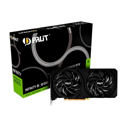 Placa de Video RTX 4060 Infinity 2 Palit NVIDIA GeForce, 8GB GDDR6, DLSS, Ray Tracing, G-Sync