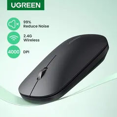  UGREEN Mouse Sem Fio Silencioso 4000 DPI Para Computador Portátil PC Souris Sans