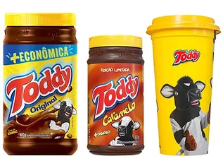 [Cliente Ouro] Achocolatado em pó e CARAMELO Toddy - Pote 800g e 300g acompanha 1 copo na embalagem | R$16