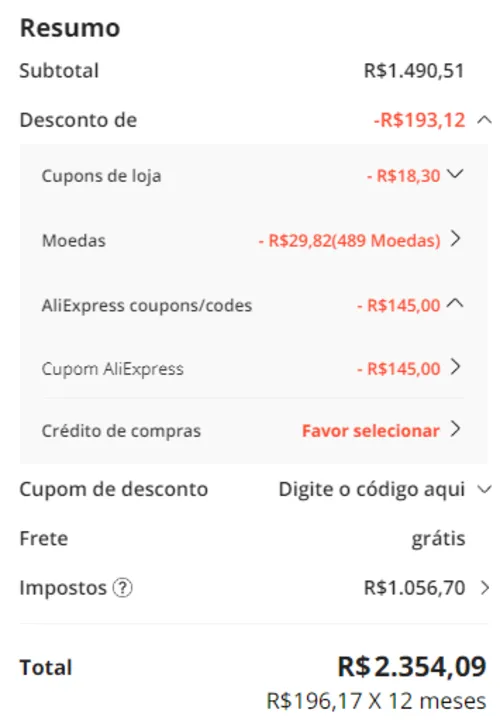 Imagem na descrição da promoção