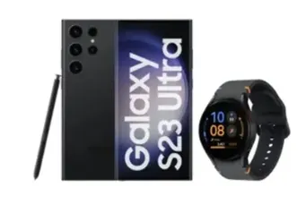 Smartphone Samsung Galaxy S23 Ultra 256GB - 5G + Smartwatch Watch FE 40mm Preto 16GB Bluetooth