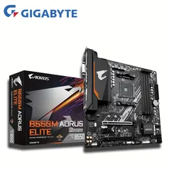 Placa-mãe Gigabyte B550m AORUS ELITE, Suporte AMD AM4 Slot DDR4 para Ryzen 5000 4000 3000 Series, Suporte Máximo DDR4 4733Mhz 128G, 2M.2, 4 SATA, 1DVI