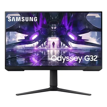 Monitor Gamer Samsung Odyssey G32 27" LED Full HD, 165 Hz, 1ms, HDMI/DisplayPort, FreeSync Premium, Ajuste de Altura, Preto