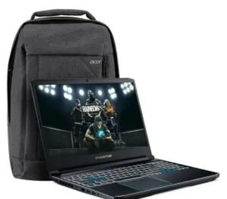 [R$5.724,34 AME + C.C. AMERICANAS em até 20x] KIT Notebook Acer Predator Helios 300 – PH315-52-748U + Mochila Gray dual Tone