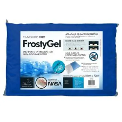 Travesseiro Fibrasca Frio FrostyGel Visco Nasa - Azul R$51
