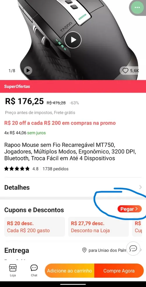 Imagem na descrição da promoção