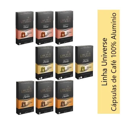 Kit 90 Cápsulas de café em Alumínio Compatível Nespresso - Vênus/Marte/Júpiter | R$180