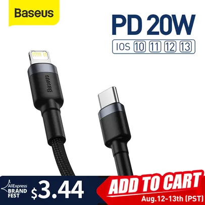 Cabo Para iPhone 12 11 Pro Max - Usb C X Lightining Baseus [R$ 11]