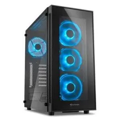 Gabinete Sharkoon TG5 Blue Vidro Temperado 4mm Led Fan 12cm ATX | R$400