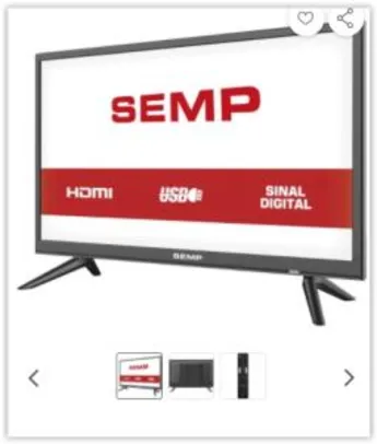 [Reembalado] TV LED 24" Semp S1300 HD Conversor Digital Integrado 2 HDMI 2 USB | R$ 441