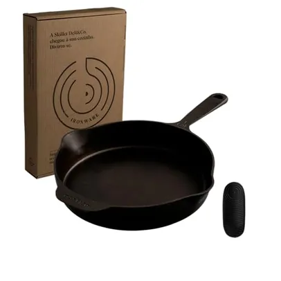 Frigideira de ferro Skillet 26cm, panela de ferro polida e pré-curada com óleo vegetal. Ideal para todas as receitas