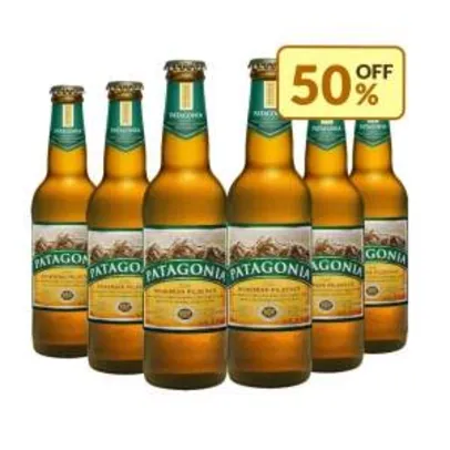 Saindo por R$ 29: [Empório da Cerveja] Cerveja Patagonia Bohemian Pilsener Long Neck 355ml - Caixa com 6 unidades - por R$29 | Pelando