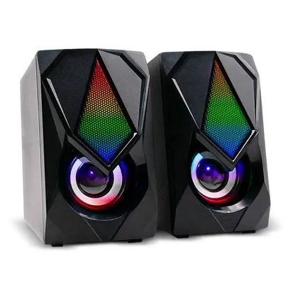 Caixa de Som Gamer Multilaser USB/P2 12W RMS 2.0 C/ RGB