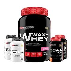 Kit Waxy Whey 900g + 2x BCAA 100g + 2x Power Creatina 100g - Bodybuilders