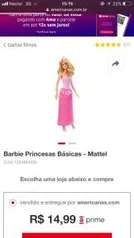 Barbie Princesa Basica - Mattel R$15