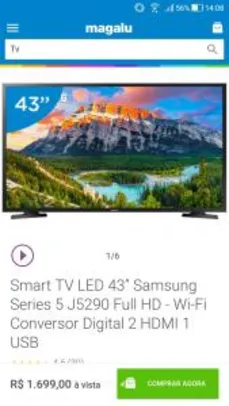 Smart TV LED 43” Samsung Series 5 J5290 Full HD - R$1699