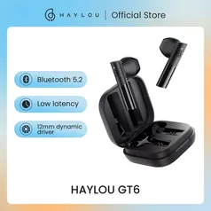 (ÀS 21H) Fone Haylou gt6, bluetooth 5.2