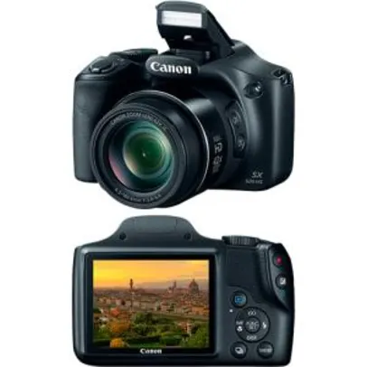 [Cartão Americanas] Câmera Digital Semiprofissional Canon SX520HS 16MP Zoom óptico 42x por R$ 720