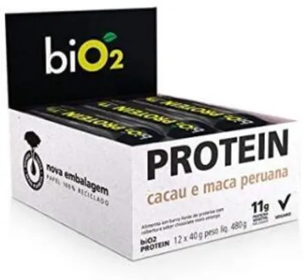 [Frete Prime] Protein Bar Cacau e Maca Peruana Bio2 12 Unidades de 40g - R$63