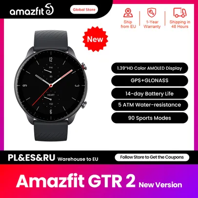 New Amazfit Gtr 2 Curved Bezel-less Design Smartwatch Alexa Built-in Ultra-lo