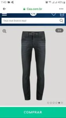 Calça jeans masculina slim preta - n° 36 | R$40