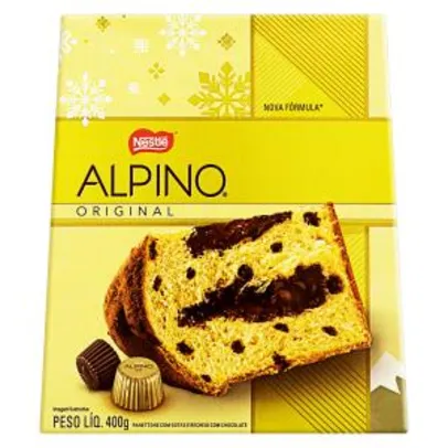 Panetone com Gotas e Recheio Chocolate Nestlé Alpino Caixa 400g (50%OFF)