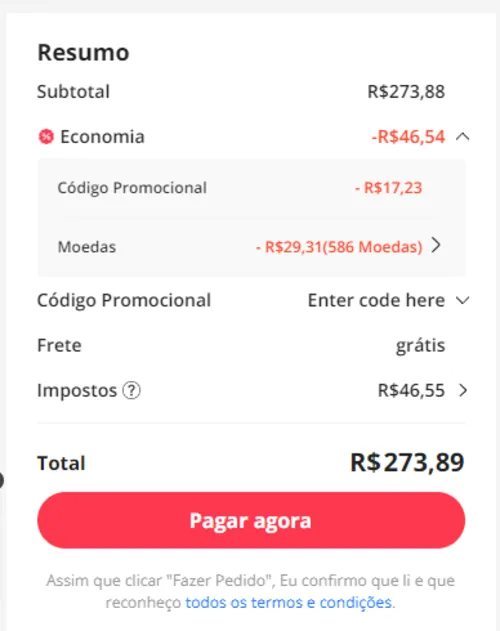 Imagem na descrição da promoção