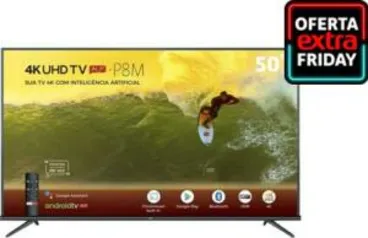 Smart TV LED 50" 4K TCL 50P8M com Android TV | R$ 1849