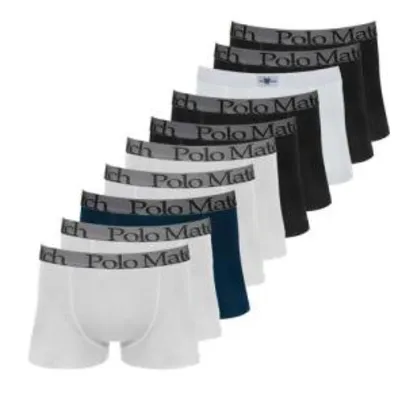 [1º COMPRA] Kit Com 10 Cuecas Boxer De Cotton 3.0 Polo Match | R$35