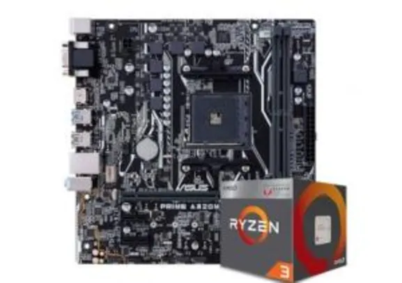 Kit Upgrade | Processador AMD Ryzen 2200G + Placa mãe Asus A320M-K/BR DDR4 - R$ 709