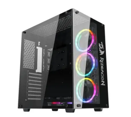 Gabinete Gamer Redragon Wideload, Mid Tower, Lateral e Frontal em Vidro - GC-802-1