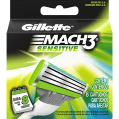 Carga para Aparelho de Barbear Gillette Mach3 Sensitive - 8 Unidades por R$ 35