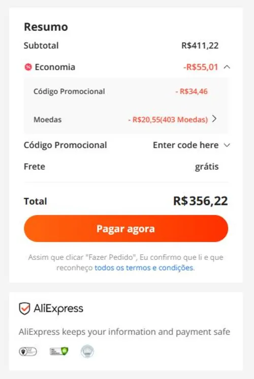 Imagem na descrição da promoção