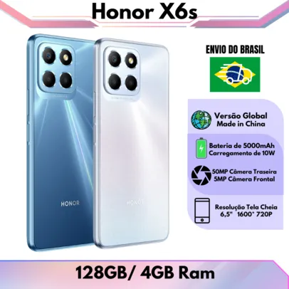 [Envio do Brasil] Smartphone Honor X6s 128GB / 4GB RAM Versão Global