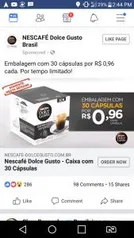 Cápsula de Café Dolce Gusto a partir de R$0.96