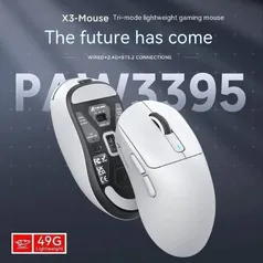 [Taxa Inclusa/Moedas R$87] Mouse Gamer Sem Fio Attack Shark X3 49g, Sensor PAW3395