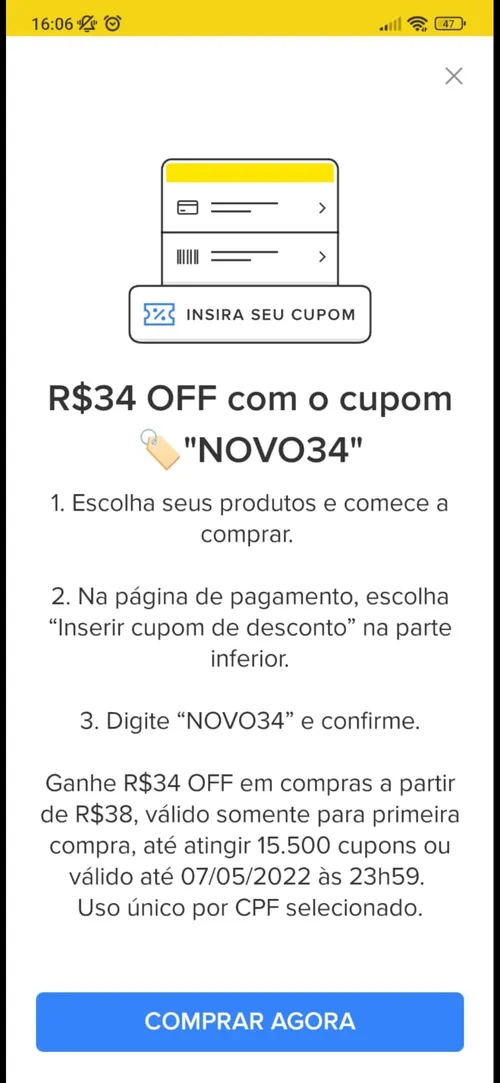 Imagem na descrição da promoção