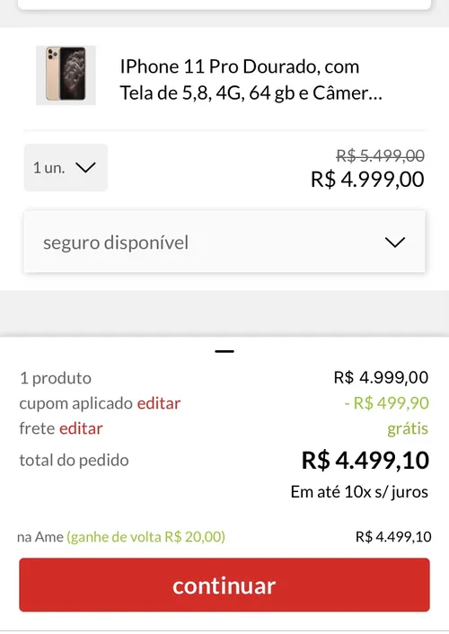 Imagem na descrição da promoção