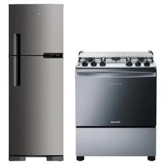 Refrigerador Brastemp BRM44HK 375L + Fogão 5 Bocas BFS5NCRUNA - R$3598