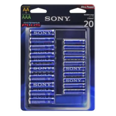 Pilha Sony Alcalina Stamina Plus 10 AA + 10 AAA R$34